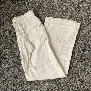 Linen High Waisted Elastic Waist Trouser/Pants  Thread & Supply Size Small